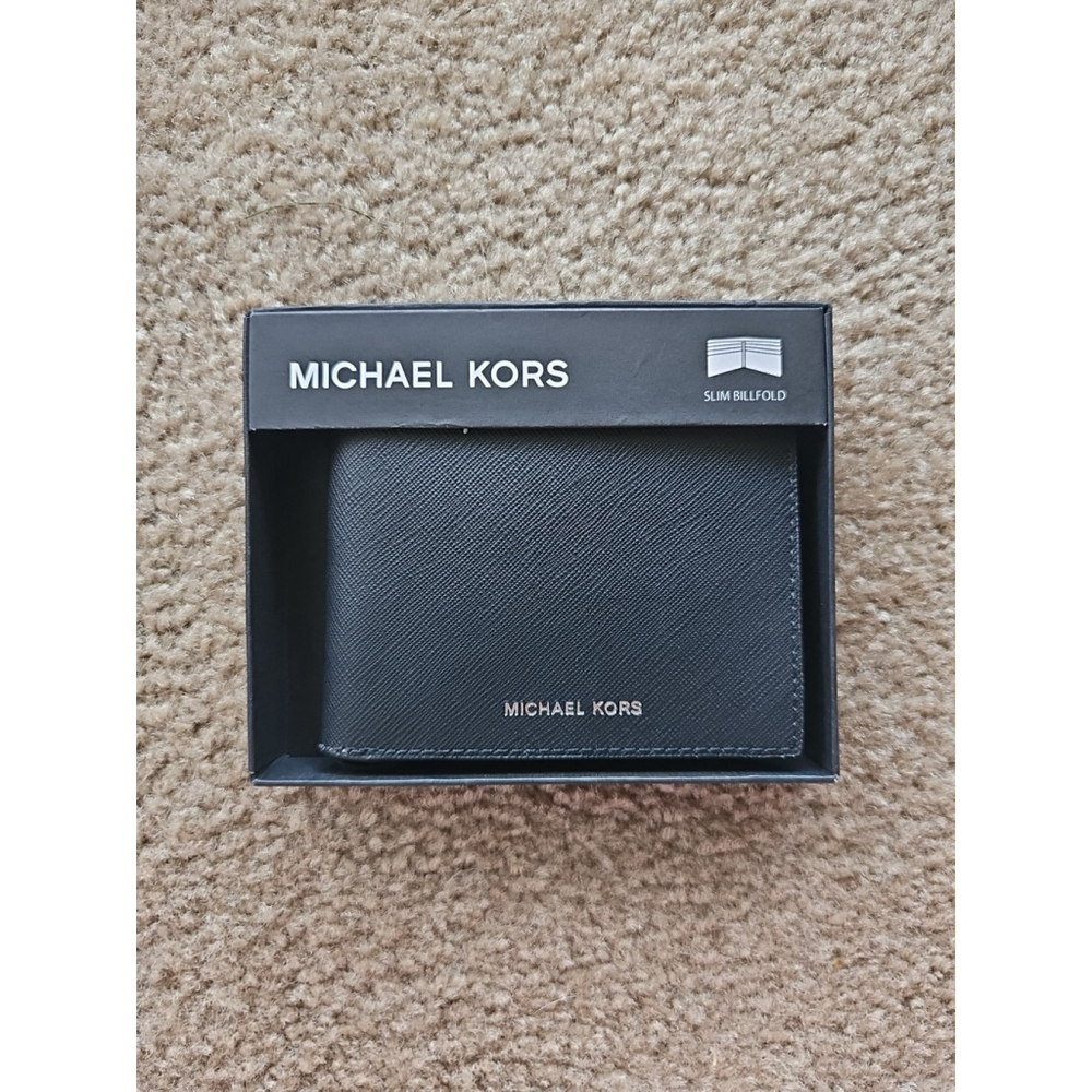 Michael Kors Men's Billfold Wallet Black PVC Leather